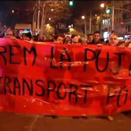 Protesta en Barcelona contra la subida del transporte público