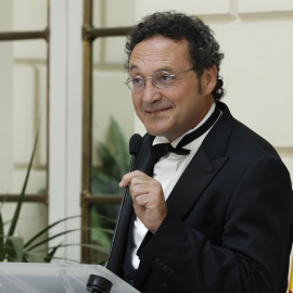 El Fiscal General del Estado, Álvaro García Ortiz, durante su intervención en el acto de bienvenida que ha ofrecido con motivo de su toma de posesión, este lunes en la sede de la Fiscalía.