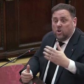 Oriol Junqueras, candidato de ERC al Congreso, en el juicio del procés. / REUTERS
