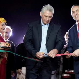 El presidente cubano, Miguel Diaz-Canel, en la inauguración de la 28° Feria Internacional del Libro de Cuba, en La Habana./EFE