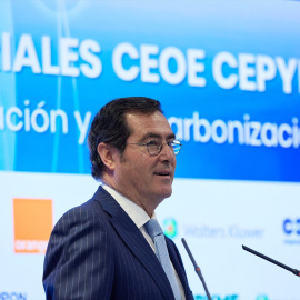 El presidente de la CEOE, Antonio Garamendi, en un acto en Madrid, a 7 de julio de 2022.