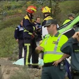 Un turista fallecido en el accidente de un microbús en Canarias