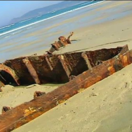 Las mareas han dejado al descubierto un carguero que naufragó hace casi cien años en Finisterre