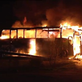 Arde un autobús de línea en Valdemorillo