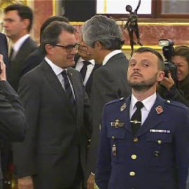 Mas no ha coincidido con ningún miembro del Gobierno en la capilla ardiente de Suárez