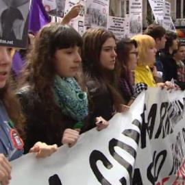 Los estudiantes salen a la calle en Madrid para protestar en contra de la LOMCE