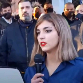  La falangista Isabel Medina Peralta, durante un discurso en 2021.