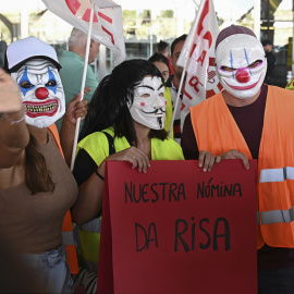 Protesta en el aeropuerto Adolfo Suárez Madrid-Barajas en el primer día de huelga de los TCP de Iberia Express, a 28 de agosto de 2022.