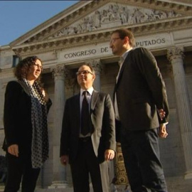 Los representantes del Parlamento catalán llegan al Congreso