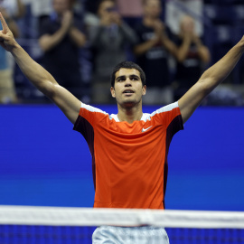 6/9/22 El tenista murciano Carlos Alcaraz tras derrotar a Marin Cilic en el US Open 2022, a 6 de septiembre de 2022.