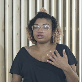 Nelini Stamp, del Working Families Party, durant la seva estada a Barcelona.