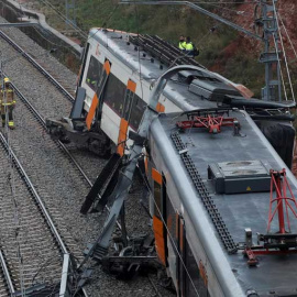 Vista del descarrilamiento del tren de cercanías en Vacarisses (Barcelona). (ALBERT GEA | EFE)