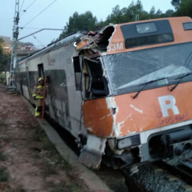 Cabecera del tren de Rodalies accidentado este martes en Vacarisses. /TWITTER