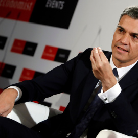 El presidente del Gobierno, Pedro Sánchez, en el forro organizado 'The Economist'. EFE/J.J. Guillén