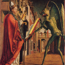 San Agustín y el Diablo, de Michael Pacher.