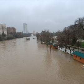 Crecida del Río Pisuerga a su paso por Valladolid, Castilla y León, (España), a 11 de febrero de 2021. -Europa Press