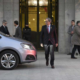 Quim Torra abandona la sede del Tribunal Supremo. (ALEJANDRO GARCÍA | EFE)