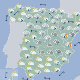 Mapa significativo elaborado por la AEMET el válido para el 19/04/2019 de 00 a 12 horas | EFE/ Aemet