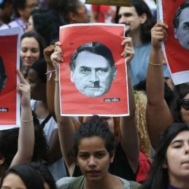 Manifestación de mujeres brasileñas contra la elección como presidente del ultraderechista Jair Bolsonaro. / EFE