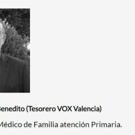 Vicente Manuel Roglá, número tres de la candidatura de Vox a Les Corts Valencianes y médico de familia.