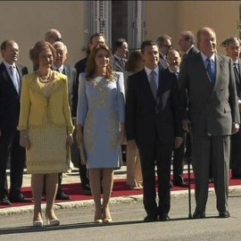 Los Reyes reciben al presidente de México con honores de Estado