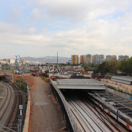 Obres de la futura estació de la Sagrera.