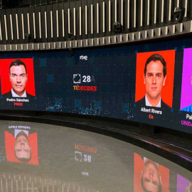 Sánchez, Casado, Rivera e Iglesias se verán las caras por primera vez en la campaña en la televisión pública.