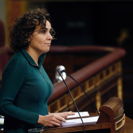 La portavoz del Grupo Popular en el Congreso, Dolors Montserrat, hoy durante su intervención ante el Pleno del Congreso de los Diputados. EFE/J.P.Gandul