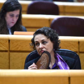La ministra de Trabajo, Magdalena Valerio, durante la sesión de control al Gobierno en el pleno del Senado./EFE