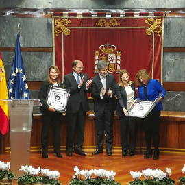 El presidente del Tribunal Supremo y del CGPJ, Carlos Lesmes, durante la entrega de los premios del Observatorio contra la Violencia Doméstica y de Género. E.P.