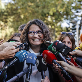 Mónica Oltra ofrece declaraciones a los medios a su llegada a la Ciudad de la Justicia de Valencia, a 19 de septiembre de 2022, en València.