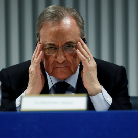 El presidente de ACS, Florentino Pérez, en la presentación del acuerdo con ACS sobre la opa por Abertis. REUTERS/Juan Medina