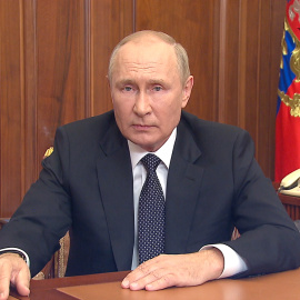 El presidente ruso, Vladimir Putin, durante su mensaje a la población, en Moscú, a 21 de septiembre de 2022.