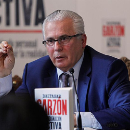 El jurista Baltasar Garzón durante la presentación de su nuevo libro, "La Indignación Activa". /EFE