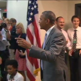 Obama ve por televisión el partido de Estados Unidos contra Bélgica