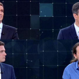 Pablo Casado (PP), Pedro Sanchez (PSOE), Albert Rivera (Ciudadanos) y Pablo Iglesias (Unidas Podemos), en el debate electoral en TVE. REUTERS