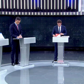 Pablo Casado (PP), Pedro Sanchez (PSOE), Albert Rivera (Ciudadanos) y Pablo Iglesias (Unidas Podemos), en el debate electoral en TVE. REUTERS
