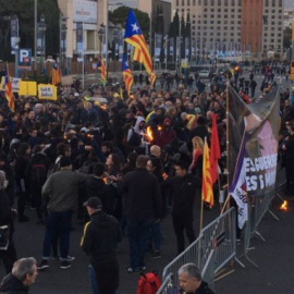 Els CDR a l'alçada de la plaça Espanya. CDR