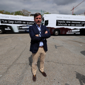 22/04/2019.- Ignacio Arsuaga, presidente de Hazte Oír, durante la presentación de tres autobuses contra PSOE, PP y Ciudadanos. / EFE - FERNANDO ALVARADO