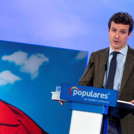 Pablo Casado en un acto del PP en Toledo. (ISMAEL HERRERO | EFE)