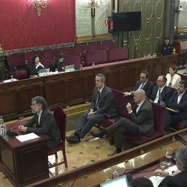 Vista general de la sala durante la declaración del presidente de Òmnium Cultural, Jordi Cuixart.  EFE/Tribunal Supremo