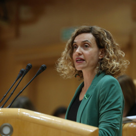 Meritxell Batet durante su intervención en el último pleno de esta legislatura, en el que se ha aprobado el Estatuto de Autonomía de la Comunidad Valenciana | EFE/ Kiko Huesca