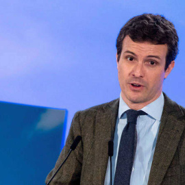 Pablo Casado durante la entrevista en TVE / EFE