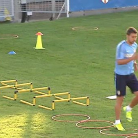 El Atlético de Madrid entrena antes de partir a Estados Unidos