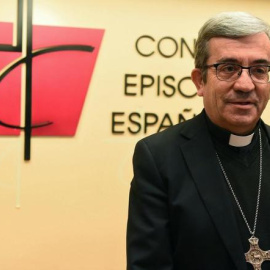 Luis Argüello, en una rueda de prensa en la sede de la Conferencia Episcopal  |  EFE