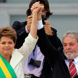 Los expresidentes brasileños Dilma Rousseff y Luiz Inácio Lula da Silva.