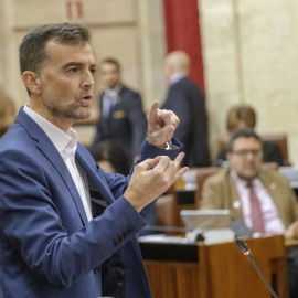 Antonio Maíllo, portavoz de Adelante Andalucía, interviene en la sesión de control. PARLAMENTO DE ANDALUCÍA
