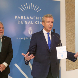 Alfonso Rueda, presidente de la Xunta, dando una rueda de prensa.- EFE/ Xoán Rey