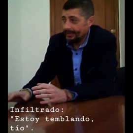 Captura del vídeo facilitado por Coalición por Melilla en el que aparece el hijo del presidente de la ciudad autónoma, Juan José Imbroda, reunido en la sede del PP de Melilla con supuestos conseguidores de votos por correo para el PP.