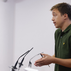 El portavoz de Más País en el Congreso de los Diputados, Íñigo Errejón, durante una rueda de prensa, a 8 de septiembre de 2022.